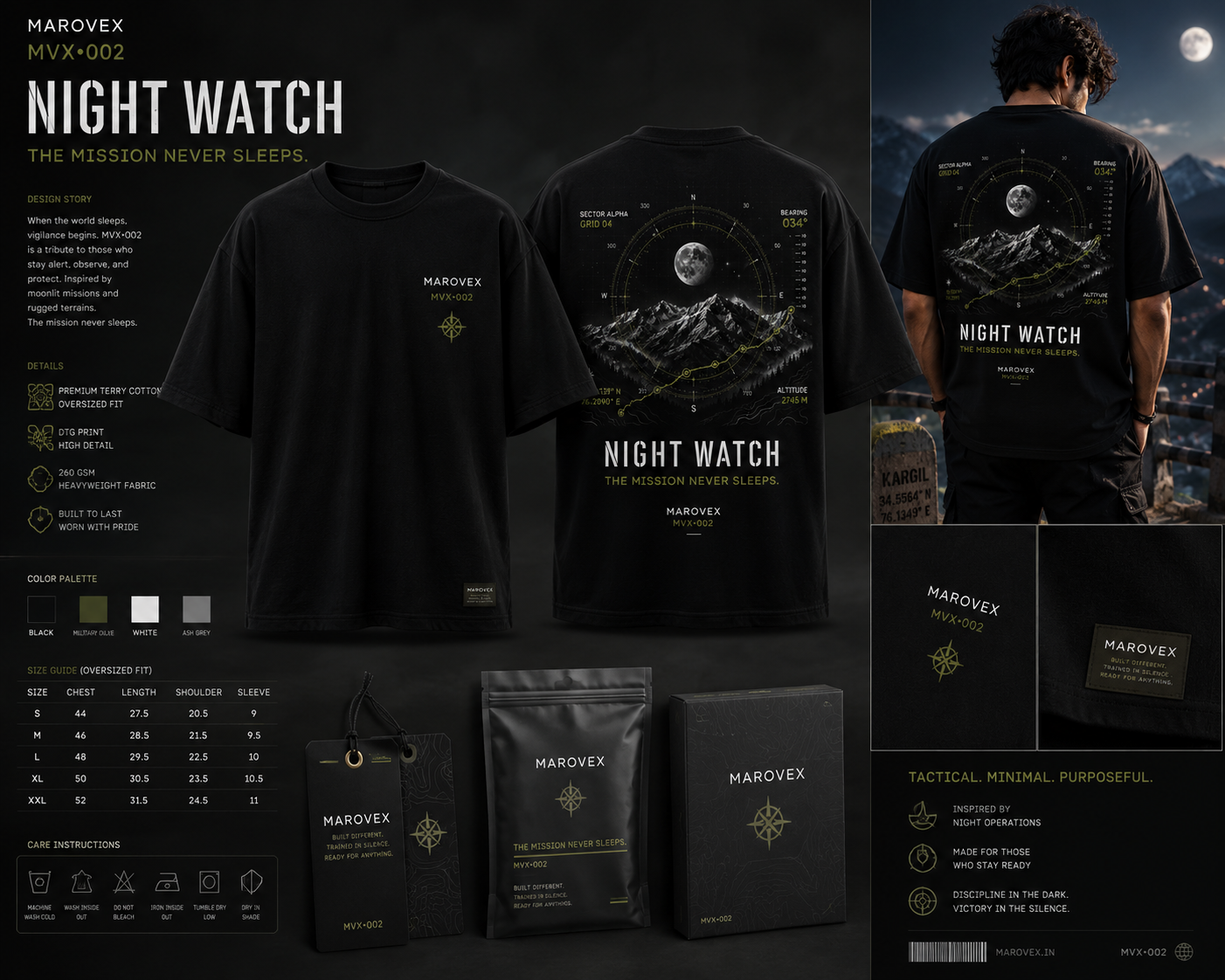 NIGHT WATCH™ Oversized Terry Tee | MVX•002 | MAROVEX